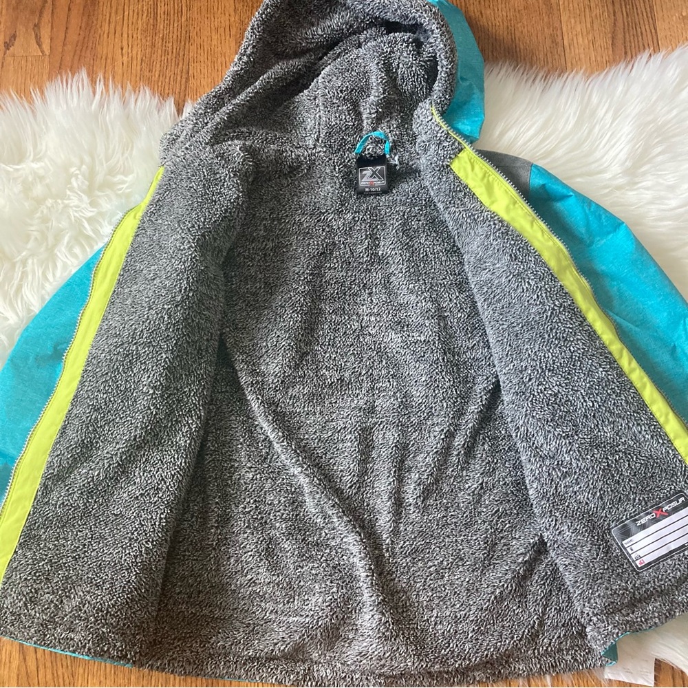 ZeroXposur Zip Up Hooded Jacket Blue Grey Girl Size 10/12 - Picture 6 of 8